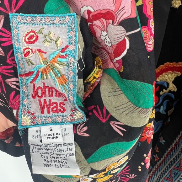 Johnny Was Cardigan Womens S Kimono Embroidered‎ Floral Boho Reversible Hippie - Picture 9 of 11